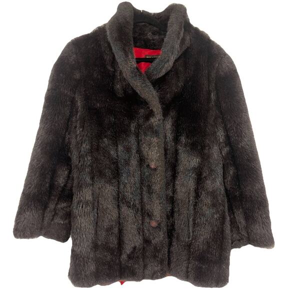Vintage Made In USA Faux Fur Brown/Black Coat Women’s M/L - Picture 1 of 8